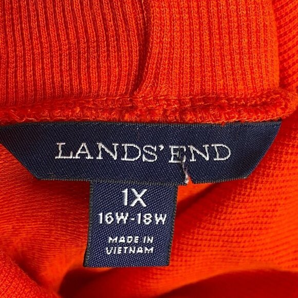 Lands End Womens Orange Turtleneck Long Sleeves Pullover Sweater Size 1X - Picture 5 of 8